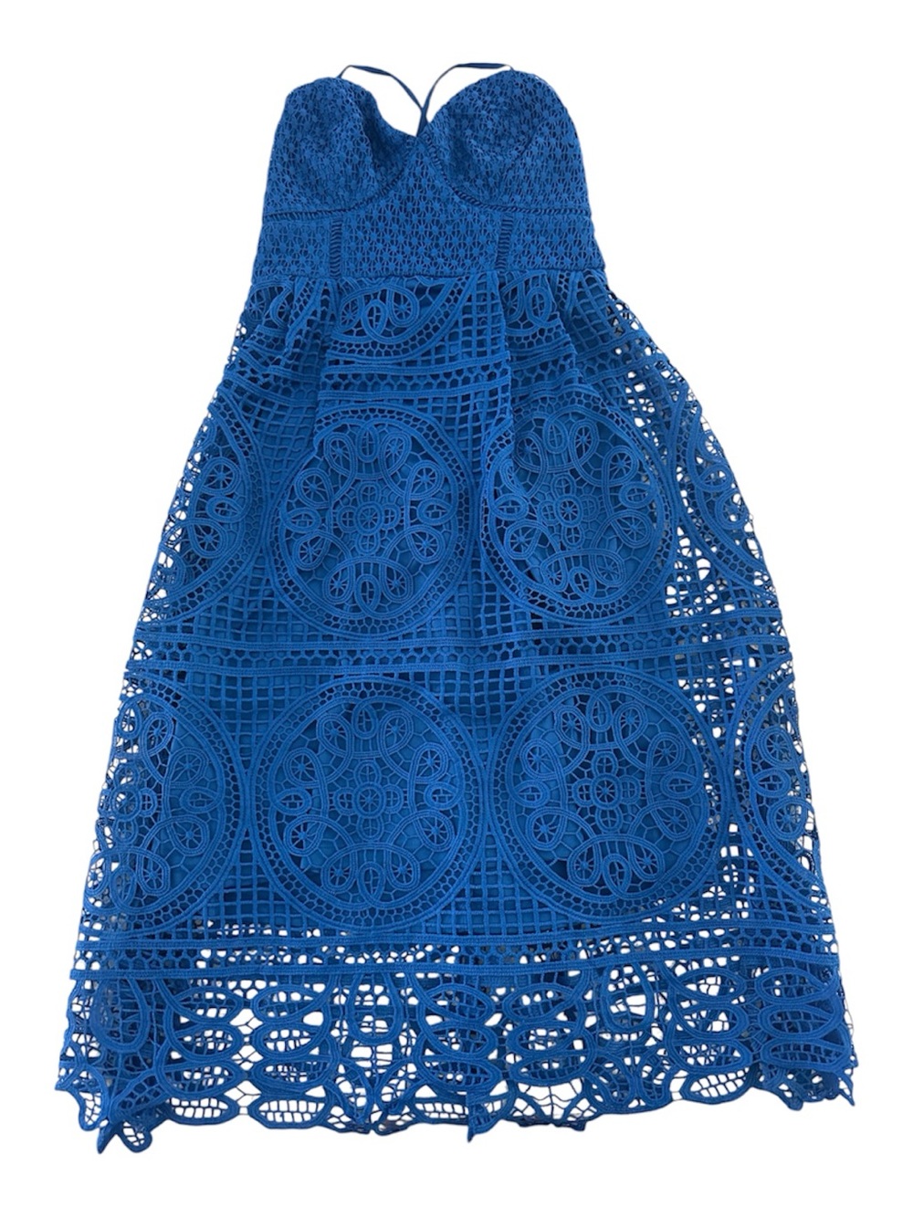Lulu's Cobalt Blue Crochet Midi Dress - Picture 1 of 3